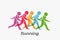 Running people sport and activity. Vector Logo