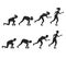 Running People Step Positions Silhouette Black . Vector