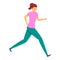 Running personal trainer icon, cartoon style