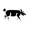 running pig farm glyph icon vector illustration