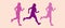 Running progress, african person jogging, silhouette vector stock illustration with woman sport and activity, runner at marathon