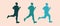 Running progress, man jogging, silhouette vector stock illustration with sport and activity of young person, marathon runner as a