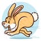 Running rabbit clip art illustration