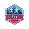 Running race people / marathon, sport and activity logo