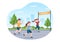 Running Racing Template Hand Drawn Cartoon Flat Illustration People Jogging for Long Distance Run Marathon Tournament Sport
