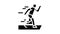 running runner handicapped athlete glyph icon animation