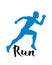 Running runner man marathon logo jogging emblems label and fitness training athlete symbol sprint motivation badge