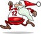 Running santa claus cartoon illustration