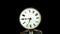 Running second hand on an old pocket watch with a white dial. Close up. Timelapse . Back background