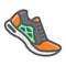 Running shoes filled outline icon, fitness