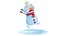 Running snowman in Christmas