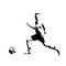 Running soccer player, abstract illustration