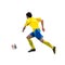 Running soccer player, polygonal illustration