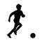 Running soccer player vector silhouette