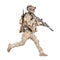 Running soldier with rifle