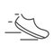 Running speed sport shoe wear accessory line icon design