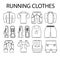 Running sport clothes, shoes, trainers for runners and home fitness