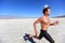 Running sport man - fitness runner in desert