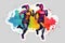 running sports couple, rainbow sticker. Neural network AI generated