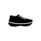 Running Sports Shoe, Fitness Sneakers. Flat Vector Icon illustration. Simple black symbol on white background. Running Sports Shoe