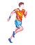 Running Sportsman Colorful Geometric Design