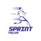 Running sprint jogging minimalist athletics logo design template vector