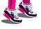 Running symbol illustration white shoes