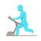 Running track male figure on training apparatus