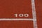 Running track rubber standard red color and white line and number 100