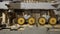 Running wheels of plank refiner machine at sawmill production