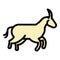 Running wildebeest icon color outline vector