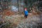 Running in the wintry forest