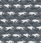 Running wolves. Gray background.