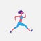 Running woman cartoon character sportswoman activities isolated healthy lifestyle concept full length flat