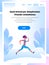 Running woman cartoon character sportswoman activities isolated healthy lifestyle concept full length vertical copy
