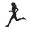 Running woman side view vector silhouette