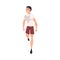 Running Young Man in Sportive Clothes, Male Athlete Character, Front View Vector Illustration