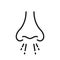 Runny Nose Blowing Black Line Icon. Allergic Respiratory Sickness. Nasal Rhinitis Ill Symptom Outline Pictogram. Cold