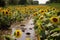 runoff from field of sunflowers leads to polluted river