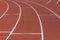 Runway mark on an athletics track