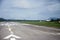 Runway road of airplane landing and takeoff at Trang International Airport