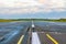 Runway takeoff airplane flight travel sky clouds