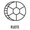 Ruote pasta icon, outline style