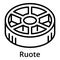 Ruote pasta icon, outline style