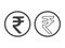 Rupee Currency Icon Isolated on white background.