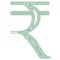 Rupee India currency symbol icon striped