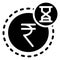 Rupee pending payment glyph icon vector