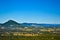 Rural acreage and farms, with Cooroy Mountain and Noosa Hinterland, Sunshine Coast, Queensland, Australia.