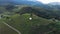 Rural aerial landscape in the Transylvanian hills