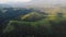 Rural aerial landscape in the Transylvanian hills